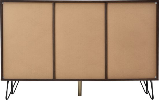 Dressoir met drie deuren, Industrieel - Hout/metaal - Bruin/zwart - 120x38x76,5cm