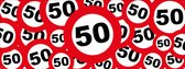 Spandoek Verkeersborden 50 jaar - Leeftijdsborden 50 jaar - 150 x 50 cm - Abraham - Sarah - met ringen - Banier- PVC - Banner - Verjaardag - indoor en outdoor – Geveldoek - Verrassingsspandoek