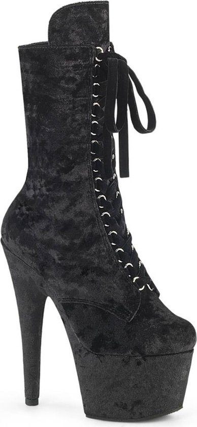 Pleaser Platform Bottes femmes, Chaussures de pole dance -38 Chaussures- ADORE-1045VEL US 8 Zwart