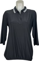 Angelle Milan – Travelkleding voor dames – Zwarte Sportieve blouse met Band – Ademend – Kreukvrij – Duurzame Jurk - In 5 maten - Maat M