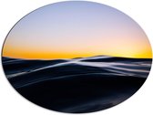 Dibond Ovaal - Water - Oceaan - Zee - Zonsondergang - 80x60 cm Foto op Ovaal (Met Ophangsysteem)