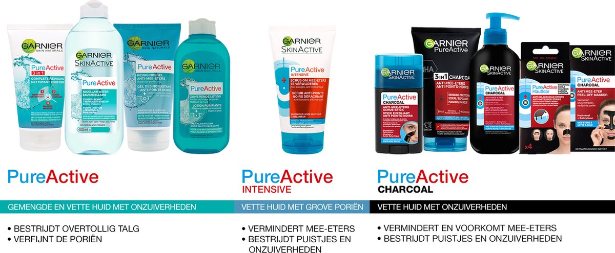 Garnier Pure Active 3in1 Gezichtsreiniger met Charcoal – Houtskool Gezichtsmasker, Gezichtsscrub én gezichtsreiniger in een - 150ml thumbnail 3