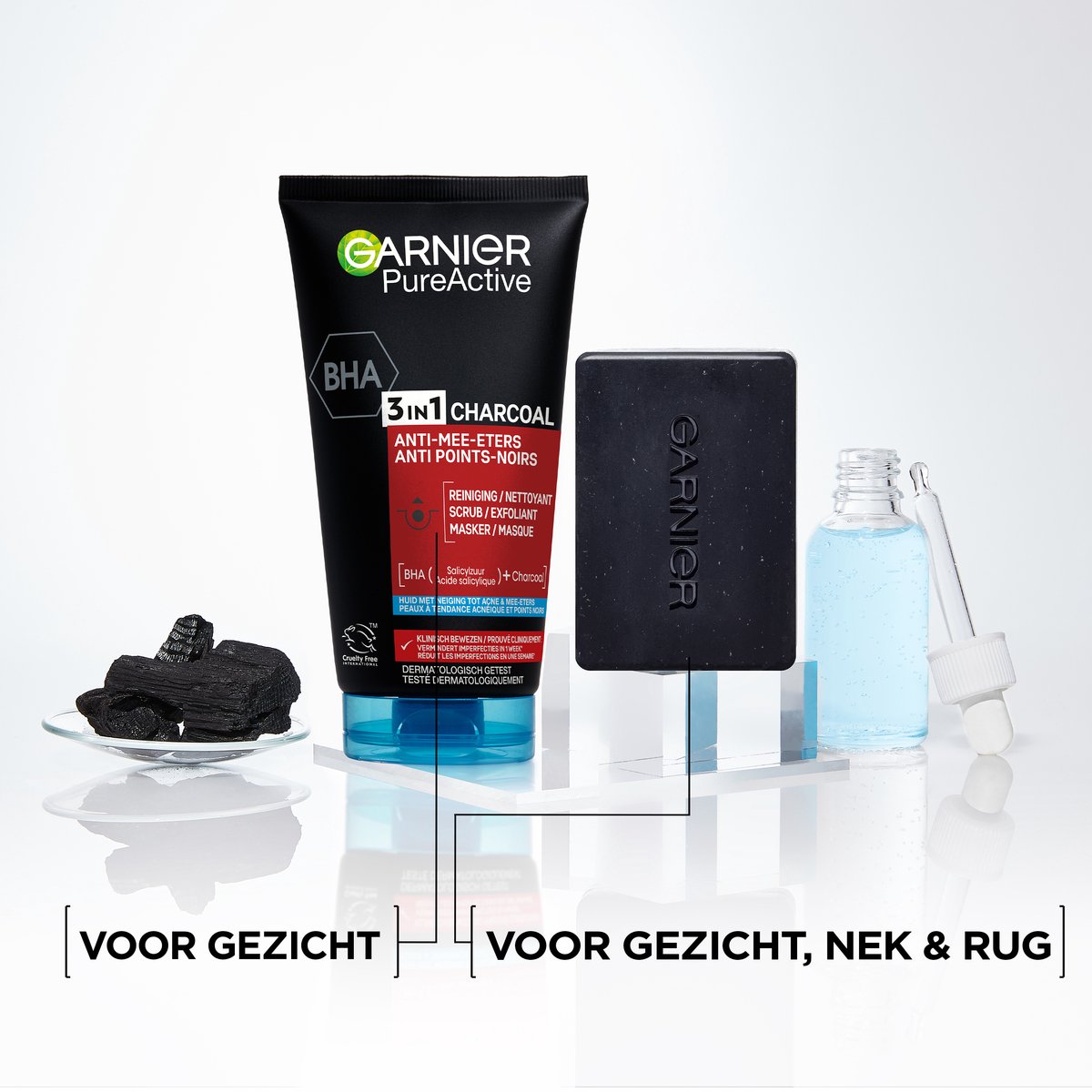 Garnier Pure Active 3in1 Gezichtsreiniger met Charcoal – Houtskool Gezichtsmasker, Gezichtsscrub én gezichtsreiniger in een - 150ml thumbnail 5