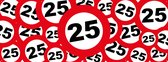 Spandoek Verkeersborden 25 jaar - Leeftijdsborden 25 jaar - 150 x 50 cm - met ringen - Banier- PVC - Banner - Verjaardag - indoor en outdoor – Geveldoek