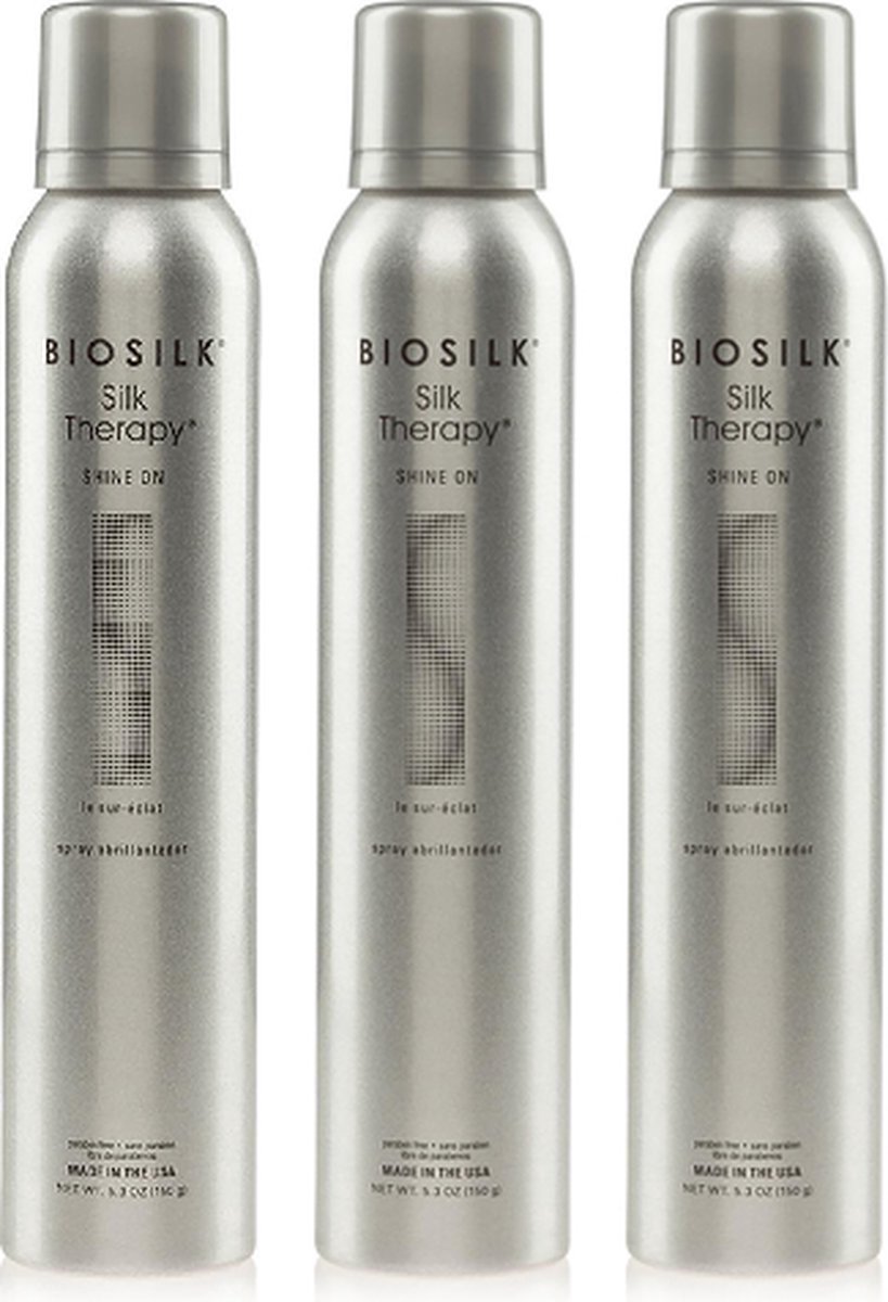 Biosilk - Silk Therapy Shine On Glansspray - 3 x 150gr
