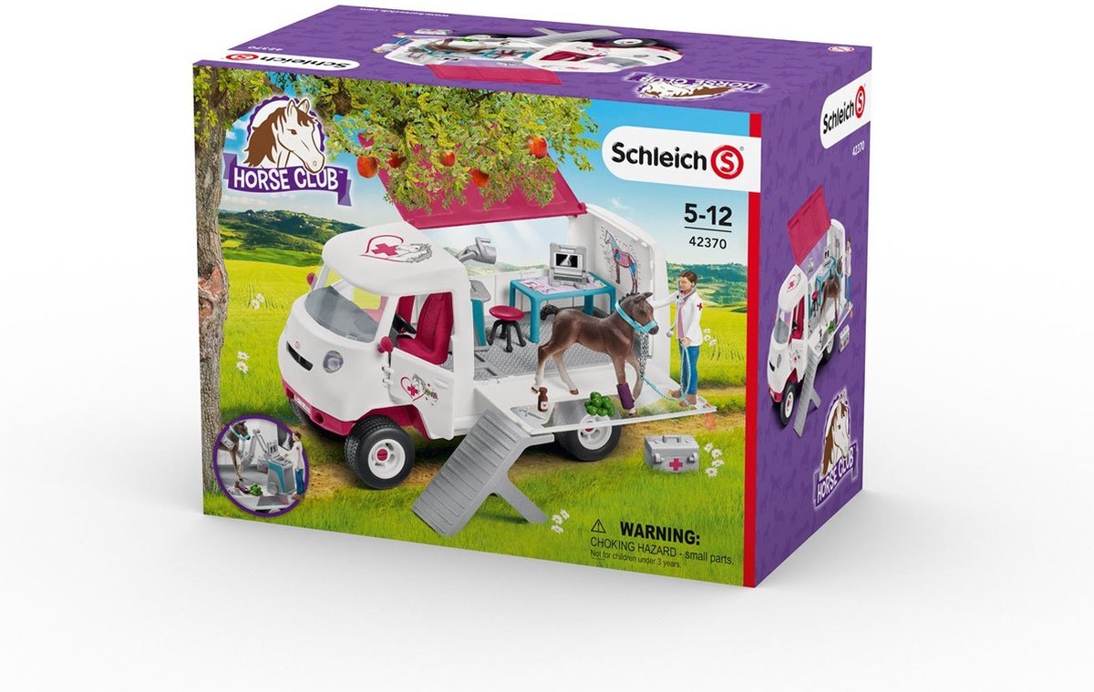 Schleich Horse Club - Clinique vétérinaire mobile avec poulain, Figurines  pour Enfants