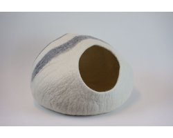 Cat cave kattenmand off white- grey stripes.