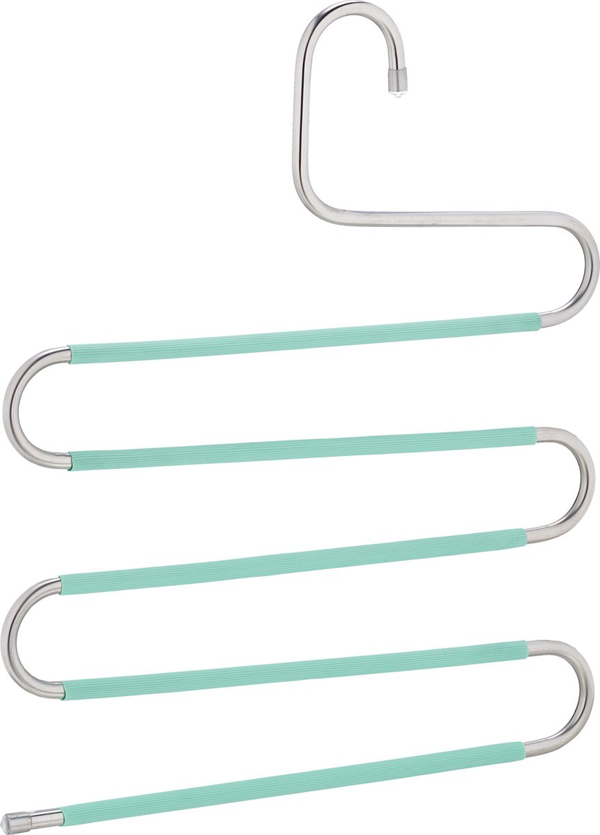 ruimtebesparende broekhangers - set van 4 - 5 stangen - antislip - metaal