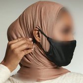 Hoofddoek Hijab met oor gat travel reis comfort hoofddoek Masker Hoofdtelefoon beige