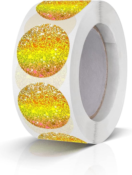 500 Autocollants ronds à code couleur en or laser, 25 mm, Étiquettes à  petits points | bol