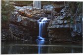 Acrylglas - Water - Waterval - Bomen - Stenen - 75x50 cm Foto op Acrylglas (Met Ophangsysteem)