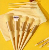 AliRose - Make-up Brush set - Geel / Yellow - 13 Stuks Luxe Set