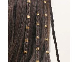 Haar Ringen Vlechten Goud (40 stuks) - Haar Kralen - Haarringen dreadlock kralen - Kraaltjes / Clips - Haar Accessoires Vrouwen - Vlecht accessoires - Hair Beads Gold - 40 stuks
