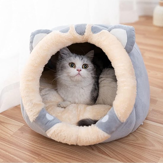 Lit pour chat Maison de couchage Grotte pour chat, Coussin pour animal