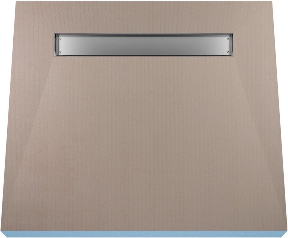 Betegelbare doucheplaat 90 x 140 cm Pure Oneway Wiper Showerlay doucheplank eenzijdig aflopend afvoer van roestvrij staal