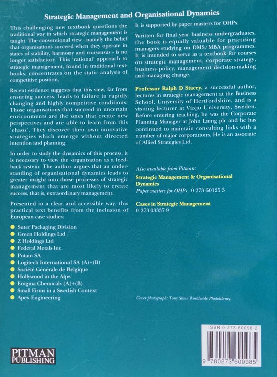 Strategic Management and Organisational Dynamics | 9780273600985