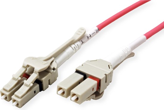 Câble FO 50/125µm OM4, LC/LC, connecteurs Low-Loss, grande densité, violet, 20 m