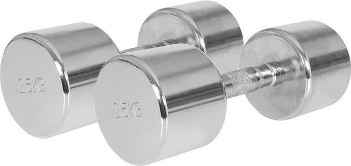 Dumbellset 25 kg (2 x 12,5 kg) Chroom
