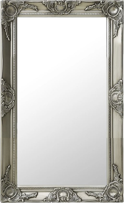 vidaXL - Wandspiegel - barok - stijl - 50x80 - cm - zilverkleurig