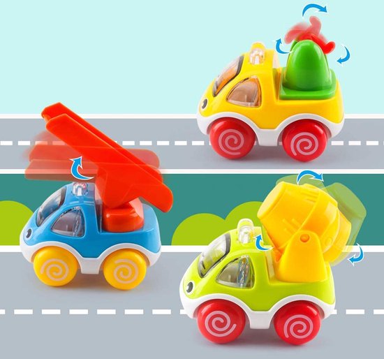 Auto's Speelgoed voor 1 2 3 jaar oud, Amy & Benton Pull Back and Go