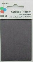 HKM snelfix opstrijkbaar reparatiedoek - opstrijkdoek - donkergrijs grijs antraciet - 8,5 x 25 cm - opstrijkbaar doek