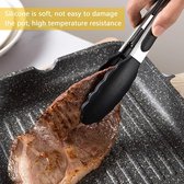 pince de cuisine, pince à griller, set de cuisine, 17 cm, 20 cm et 30 cm, acier inoxydable, pince à griller avec brosse à griller en silicone, pince de cuisine en silicone, pour cuisiner, servir, griller, buffet, salade