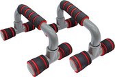 Dunlop Professionele Opdruksteun - Push Up Bar - Foam Grip Handvatten - Anti-Slip - Zweet Absorberend - Ergonomisch - Set van 2 Stuks - Rood/Zwart