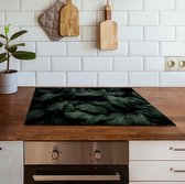 Inductiebeschermer donker groene bladeren | 60 x 52 cm | Keukendecoratie | Bescherm mat | Inductie afdekplaat