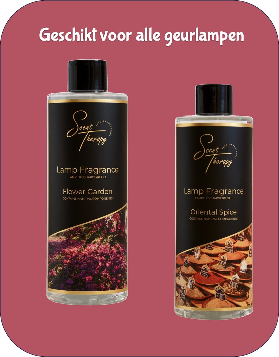 AFECTO 2x geuren - Flower Garden + Oriental Spice - voor alle geurlampen + geurlamp - langdurige geuren - hoogwaardige kwaliteit - laat je huis heerlijk ruiken - natuurlijke Ingrediënten