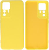 Hoesje Geschikt voor Xiaomi 12T Hoesje - 2.0mm Dikke Fashion Telefoonhoesje Backcover - Siliconen Hoesje - Geel