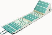 Besarto - Strandmatras - strandmat - opblaasbare rugleuning - 3 standen - oprolbaar - lichtgewicht - Made in EU - wasbaar - kleurecht - compact - besarto plage turquoise