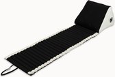 Besarto - Strandmatras - strandmat - opblaasbare rugleuning - 3 standen - oprolbaar - lichtgewicht - Made in EU - wasbaar - kleurecht - compact - black & off white