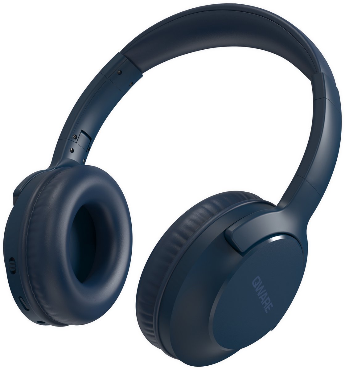 Qware - Draadloze Koptelefoon - Draadloos- Bluetooth 5.1 - Headset - Headphone - Volumeknoppen - USB-C - 20h luisteren op 50% - Vouwbaar Design - Blauw