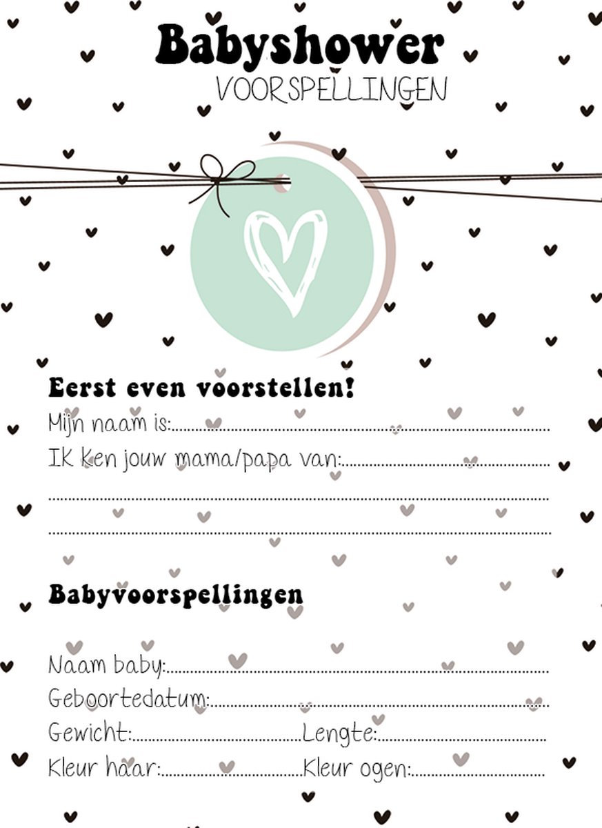 25x leuke babyshower invulkaarten (A5 formaat) - babyshower cadeau ...