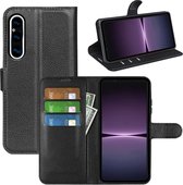 Sony Xperia 1 V Hoesje - MobyDefend Kunstleren Wallet Book Case (Sluiting Voorkant) - Zwart - GSM Hoesje - Telefoonhoesje Geschikt Voor Sony Xperia 1 V