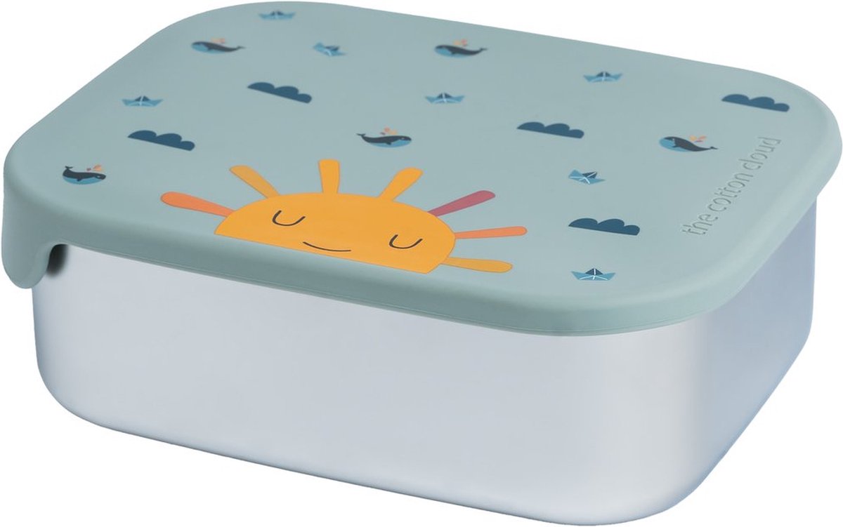 The Cotton Cloud lunchbox rvs met siliconen deksel origami