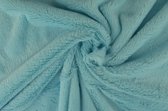 50 meter bont stof - Zacht - Aqua blauw - Pluche stof op rol