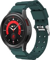 Strap-it Smartwatch bandje - siliconen armor bandje - geschikt voor Samsung Galaxy Watch 6 / 6 Classic / Watch 5 / 5 Pro / Galaxy Watch 4 / 4 Classic - donkergroen