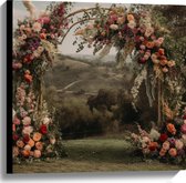 Canvas - Romantische Bloemenboog Midden in het Landschap - 60x60 cm Foto op Canvas Schilderij (Wanddecoratie op Canvas)