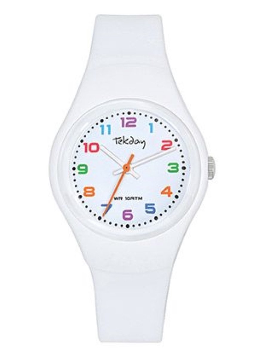 Tekday-Horloge-34MM-Unisex-34MM-10ATM-Waterdicht-Silicone-Wit