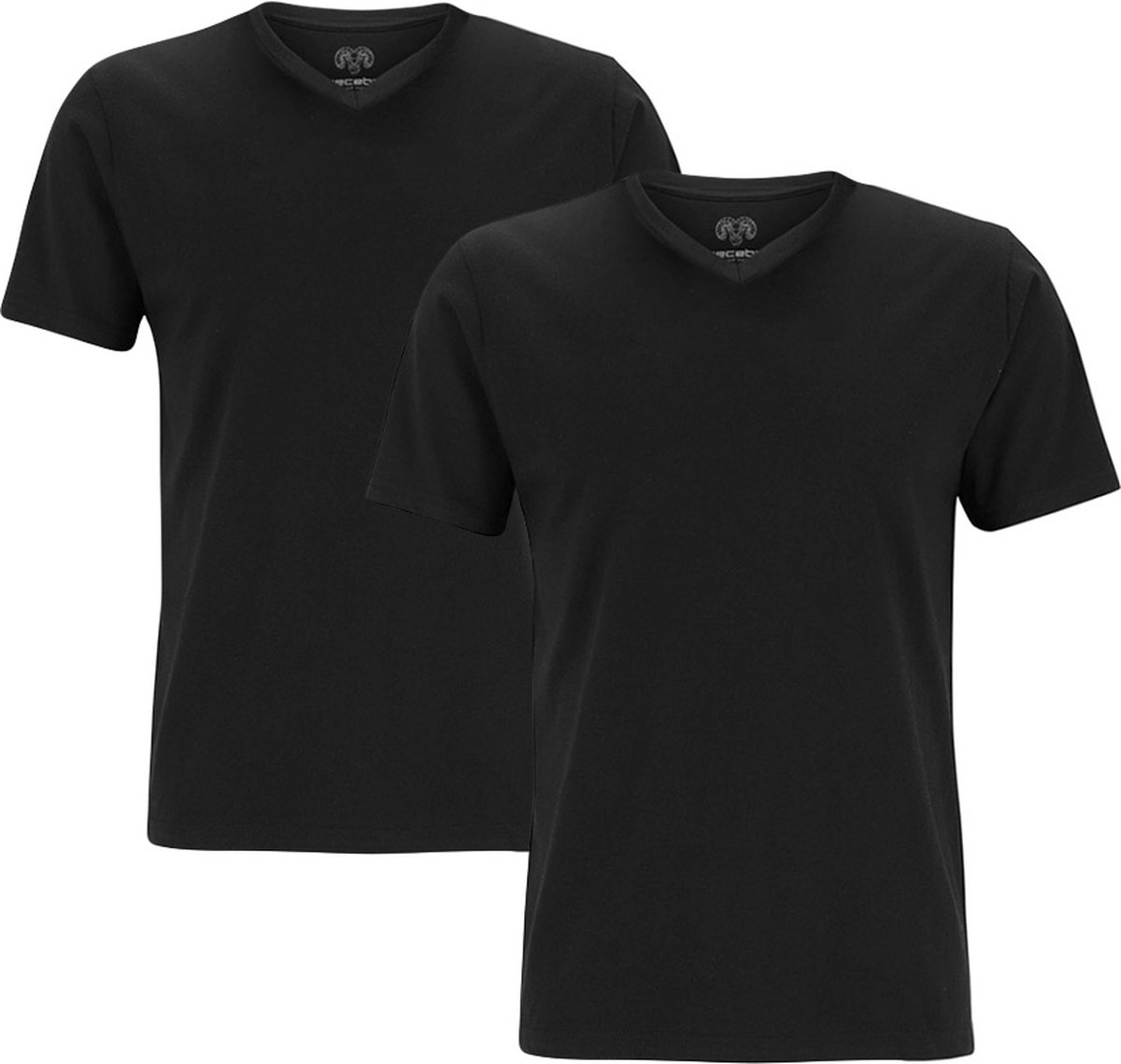 CECEBA Maverick American Heren T-shirt - 2-pack - V-hals - Zwart