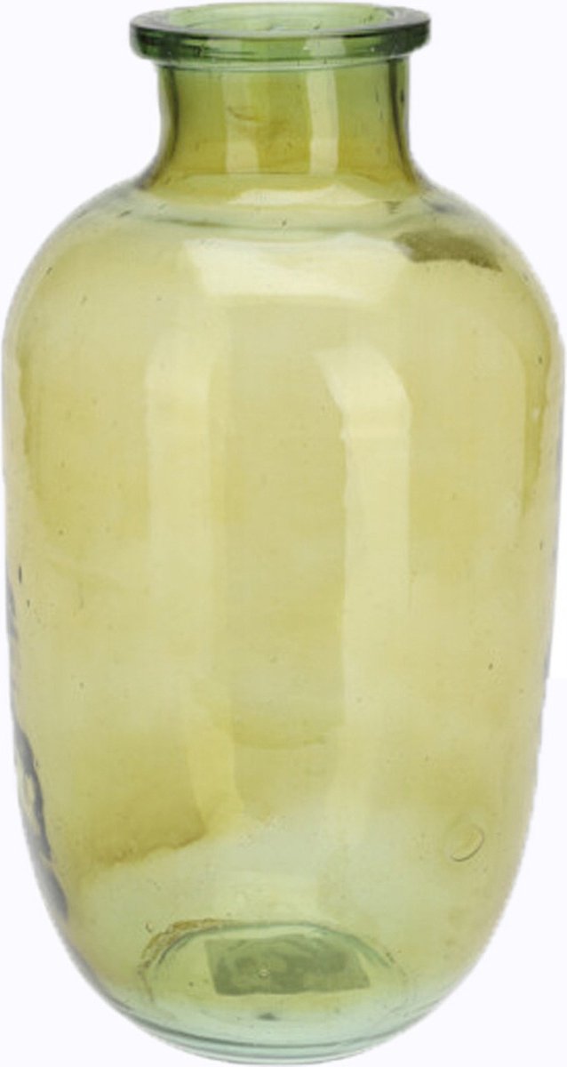 H&S Collection Bloemenvaas San Remo - glas - groen transparant - D18 x H35 cm