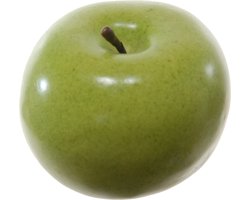 Kunstfruit decofruit - appel/appels - ongeveer 6 cm - groen - namaak fruit