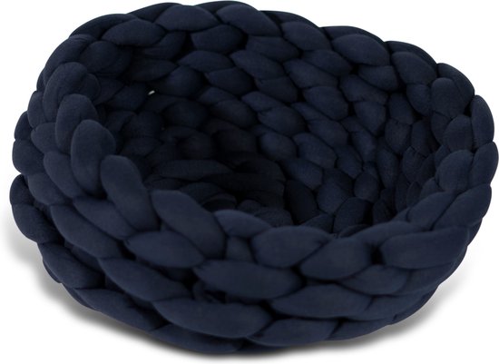 Yar Comfy - Kattenmand - Luxe - blauw - katoen - 35x35x25 cm
