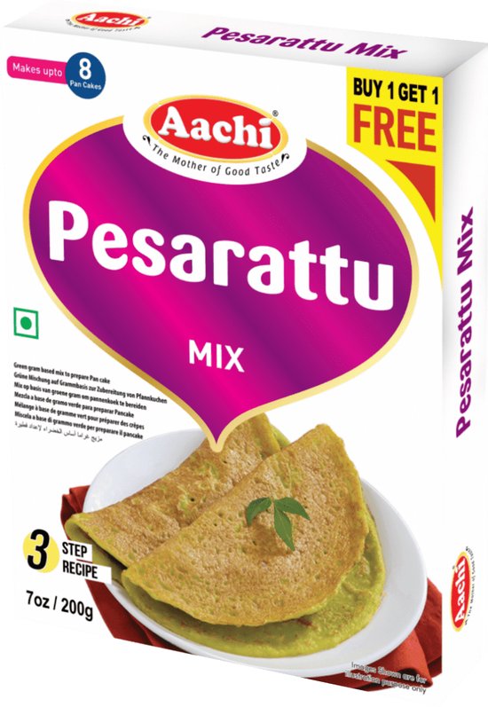 Aachi - Pesarattu Mix - Pannenkoekenmix - 200 g - Koop 1 Krijg 1 Gratis