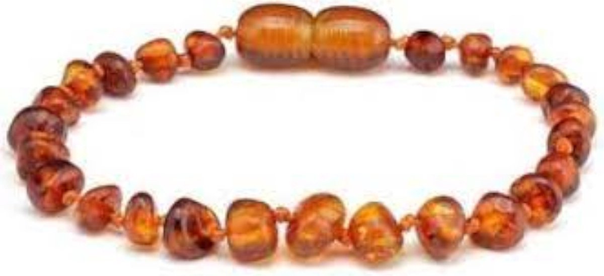 Goedkoopste Amber Baby Armband - 14 CM - Cognac - Pijnstillend Doorkomende Tandjes - Barnsteen Lithouwen - Baltisch Barnsteen