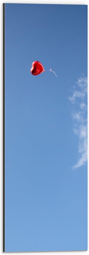 Dibond - Lucht - Wolken - Ballon - Hart - 20x60 cm Foto op Aluminium (Wanddecoratie van metaal)
