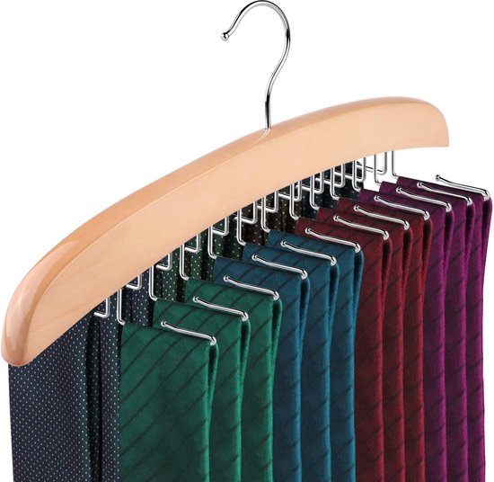 Porte-cravate - Cintre à cravate en bois, crochet simple 24
