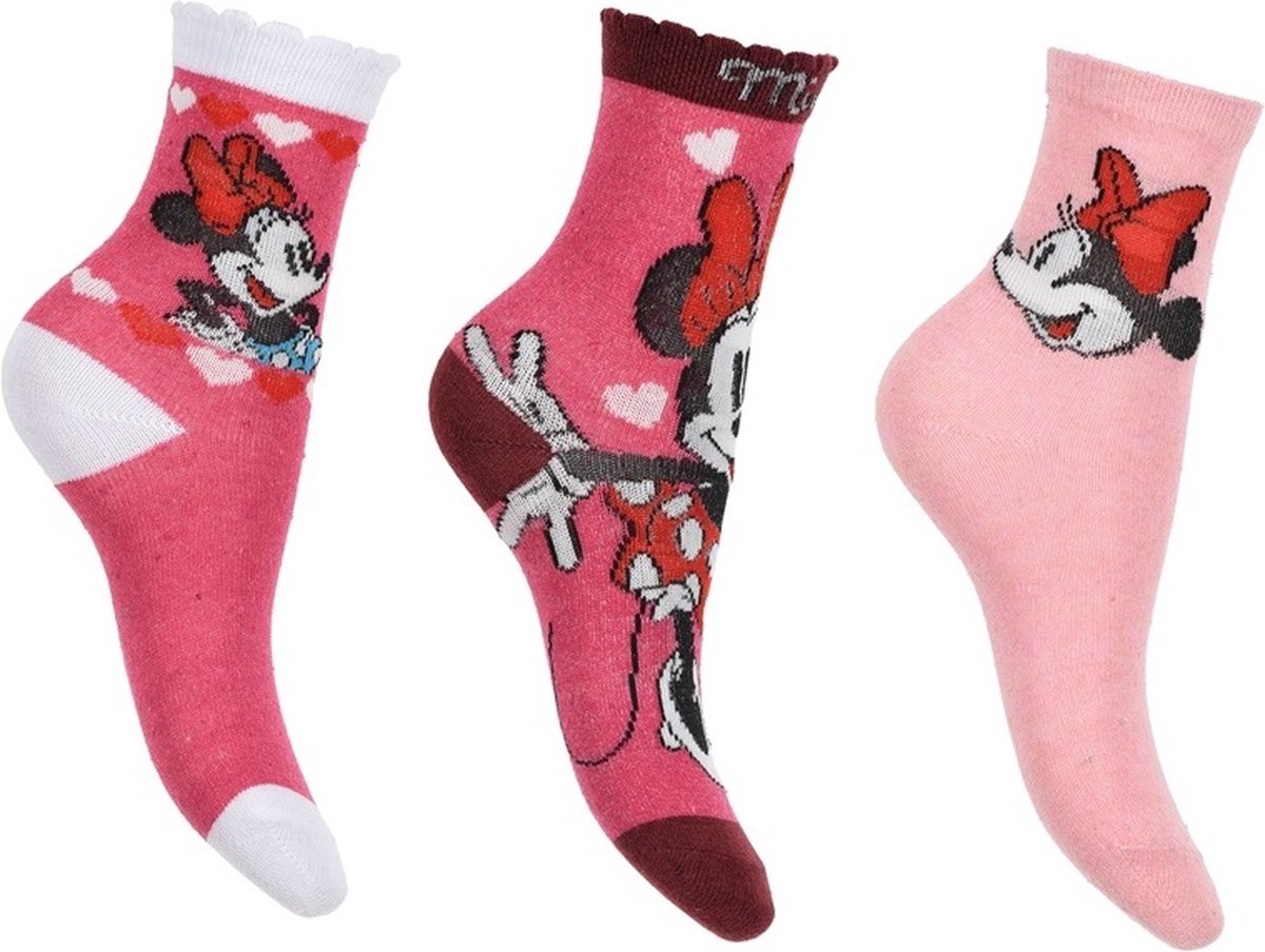 Minnie Mouse - sokken Minnie Mouse - 3 paar - maat 27/30
