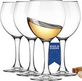 wijnglazen 4 set, 360 ml 100% lood- en cadmiumvrij vaatwasmachinebestendig, korte steelwijnglazen set, kleine wijnglazen, stevige wijnglazen, perfect voor thuis, feesten en restaurants